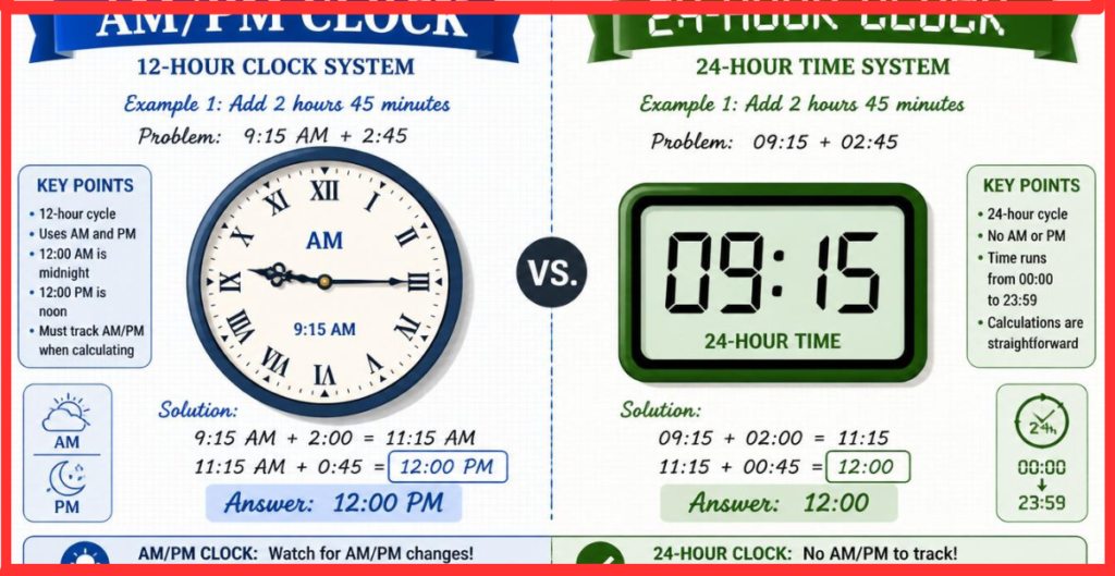 24-hour clock calculation