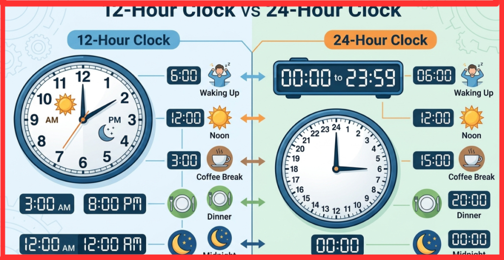 12-Hour Clock vs 24-Hour Clock