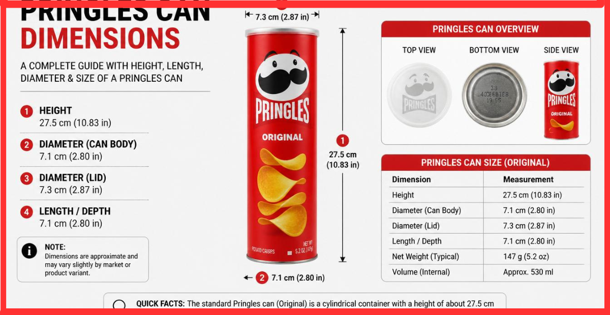 Pringles Can Dimensions: A Complete Guide With Height, Length, Diameter & Size Of A Pringles Can