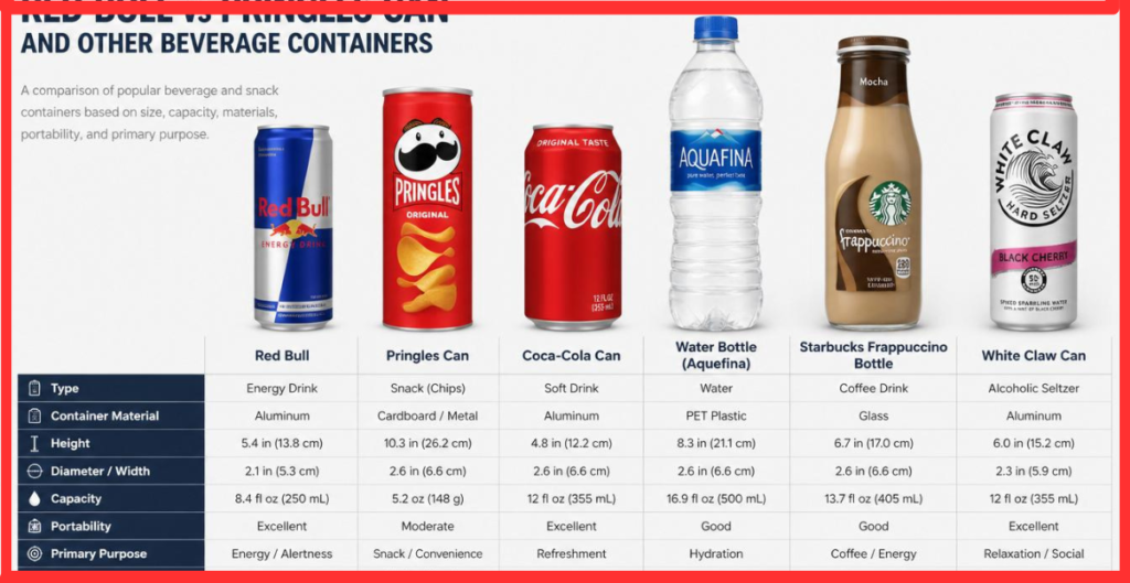 Red Bull vs Pringles Can and Other Beverage Containers