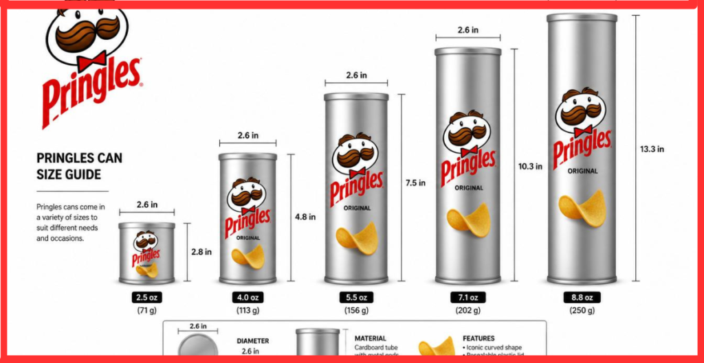 Pringles Can Dimensions in Inches