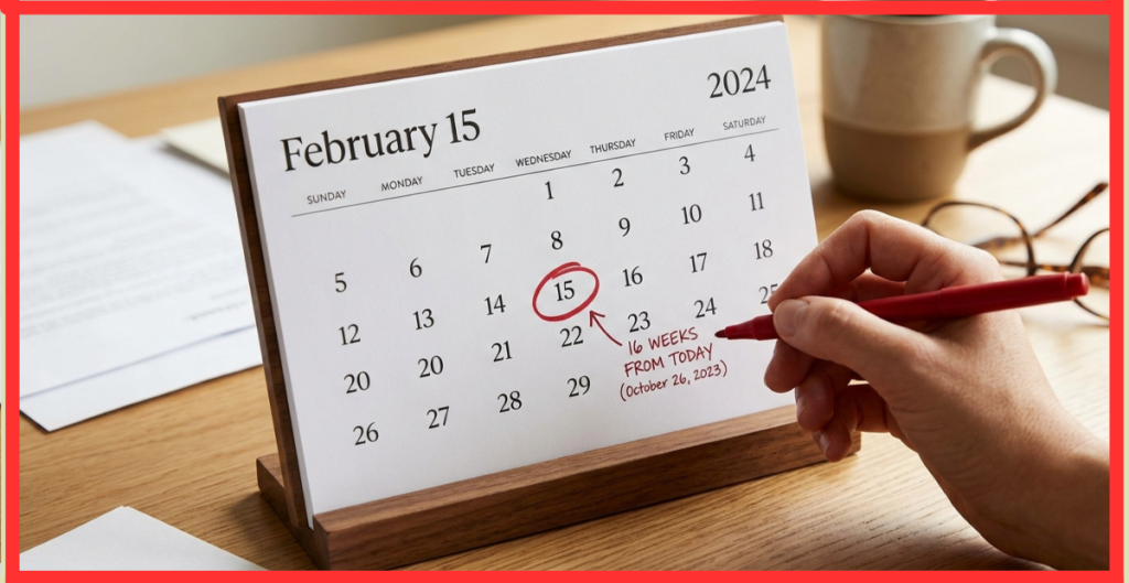 What Date Is 16 Weeks From Today?