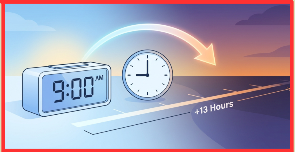 what time is 13 hours from now